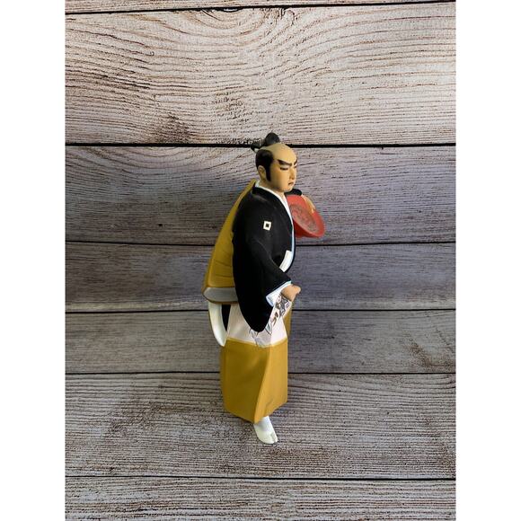 Japanese Hakata Doll Samurai Warrior Kuroda Bushi Yari Spear Fukuoka 9" VTG 80's - Picture 3 of 5